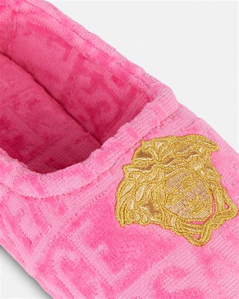 chaussons versace|Versace pink shopping bag.